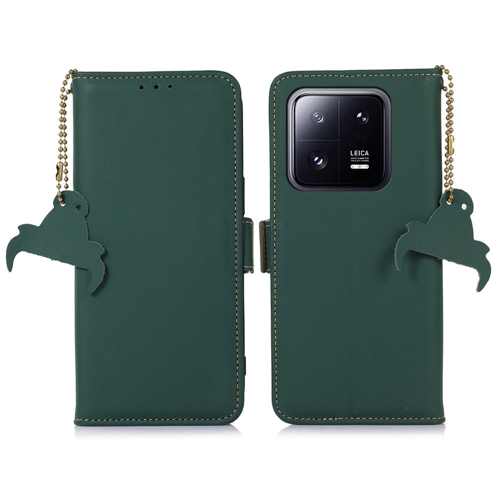 For Xiaomi 13 5G RFID Blocking Phone Case Genuine Leather Hands-free Stand Wallet Magnetic Flip Cover For Xiaomi 13 5G RFID Blocking Phone Case Genuine Leather Hands-free Stand Wallet Magnetic Flip Cover